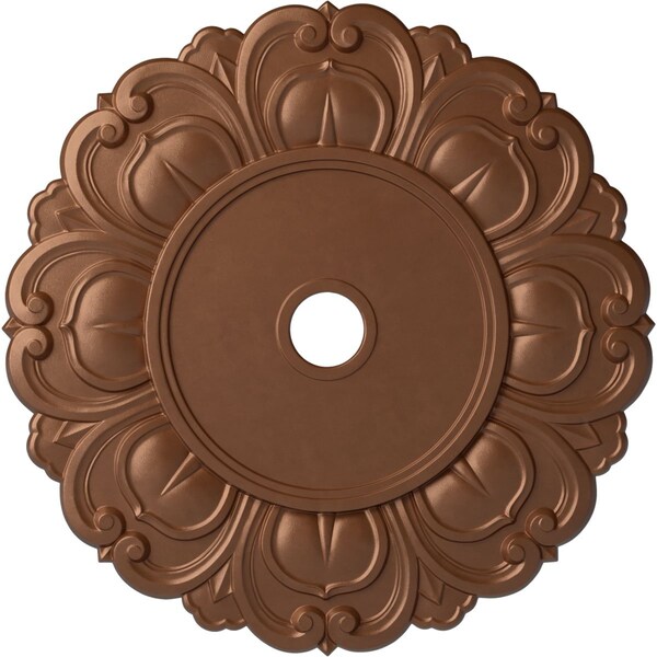 Ekena Millwork Angel Ceiling Medallion (Canopies up to 15 3/4"), 32 1/4"OD x 3 5/8"ID x 1 1/8"P, Polished Copper CM32ANPOS - main
